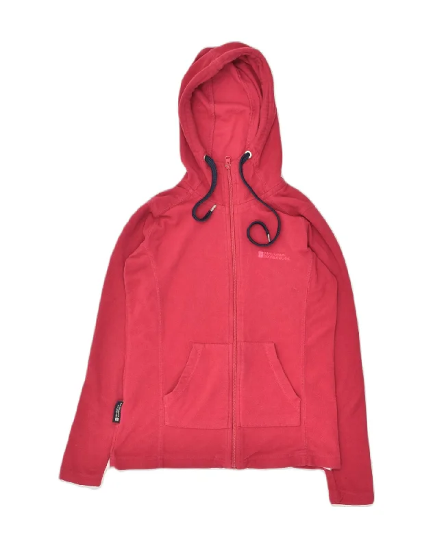 MOUNTAIN WAREHOUSE Womens Hooded Fleece Jacket UK 8 Small  Red