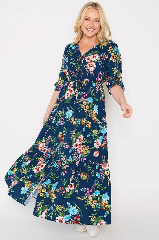 Adeline Navy In Bloom Dress