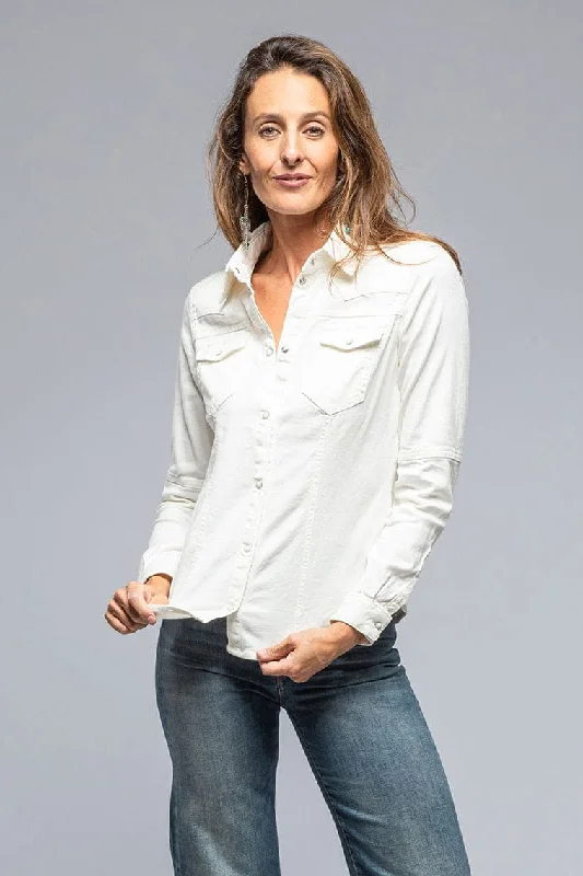 Yarmony Linen Cotton Denim Shirt In Off White