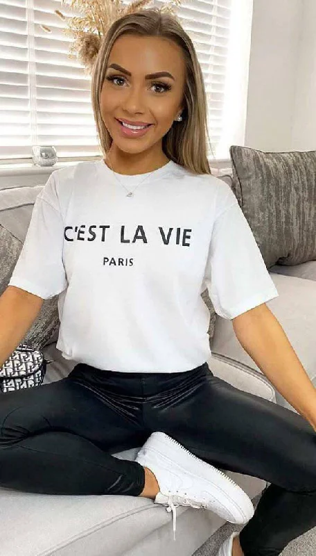 "C'est La Vie" Oversized Short Sleeved T-shirt