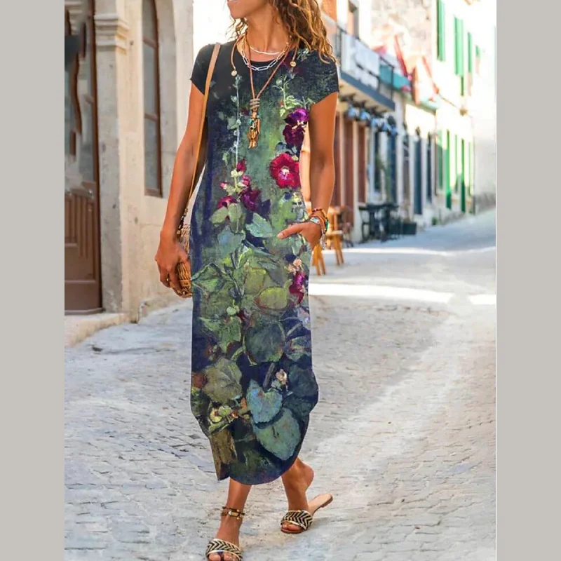 Boho Floral Dress, Bohemian Summer Dress For Women