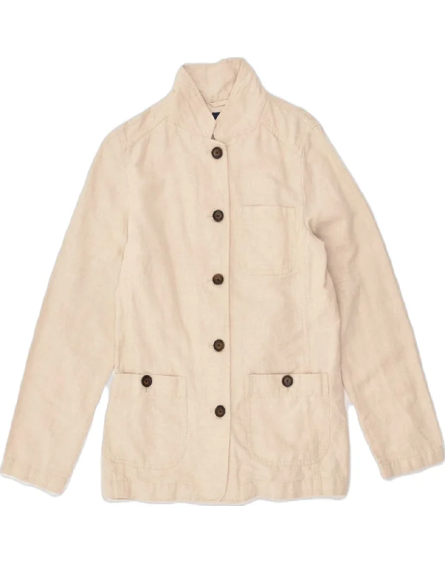 JOULES Womens Overcoat UK 12 Medium  Beige Cotton