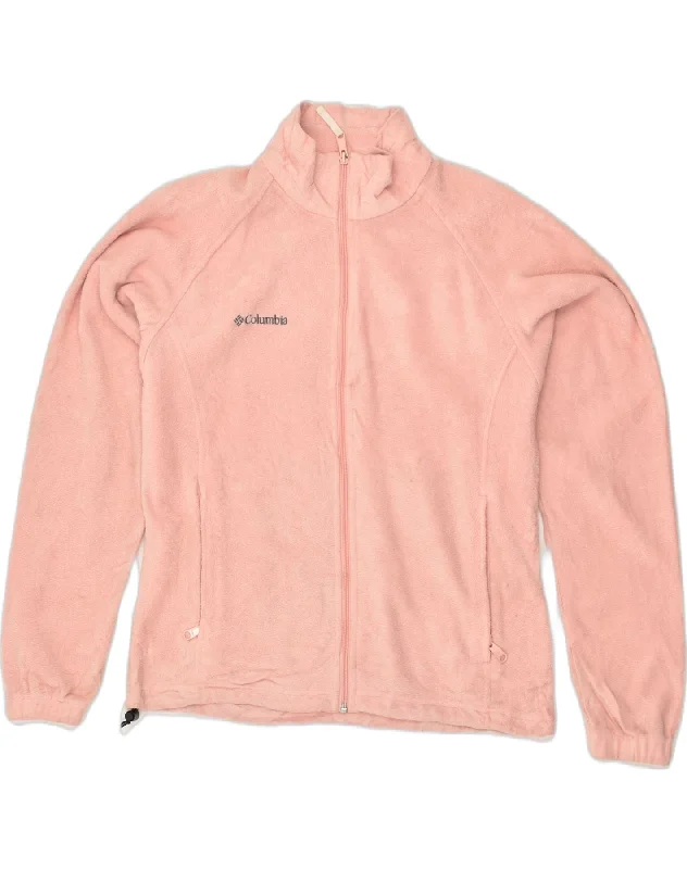 COLUMBIA Womens Fleece Jacket UK 14 Medium Pink Polyester