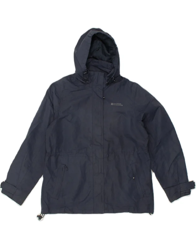 MOUNTAIN WAREHOUSE Womens Hooded Rain Jacket UK 16 Large  Navy Blue