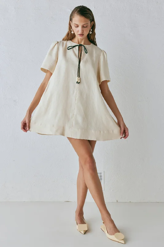 Olsen Linen Mini Dress Cream