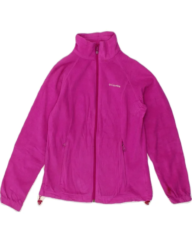 COLUMBIA Womens Fleece Jacket UK 14 Medium Pink Polyester