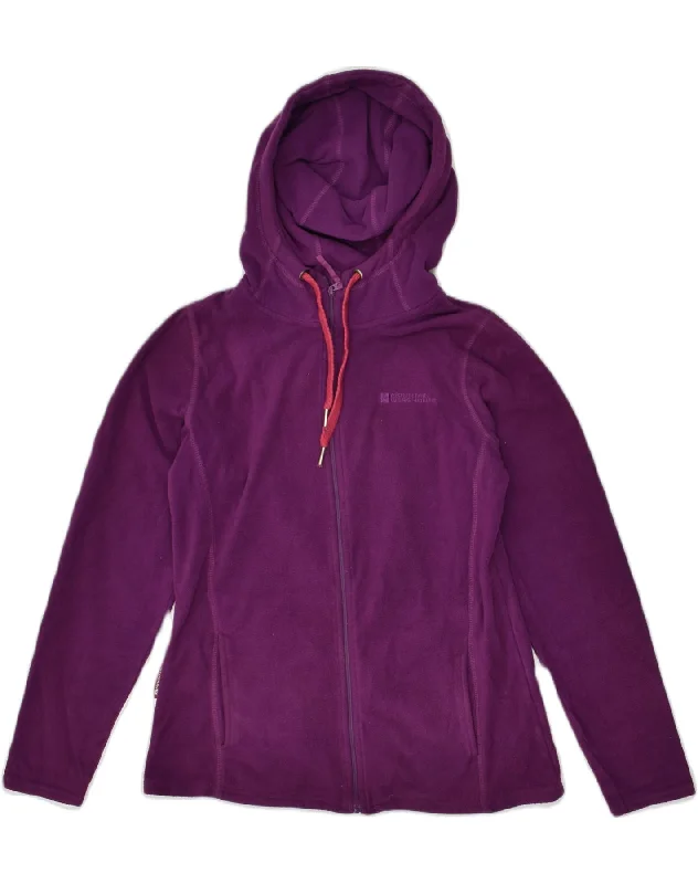 MOUNTAIN WAREHOUSE Womens Hooded Fleece Jacket UK 8 Small Purple Polyester