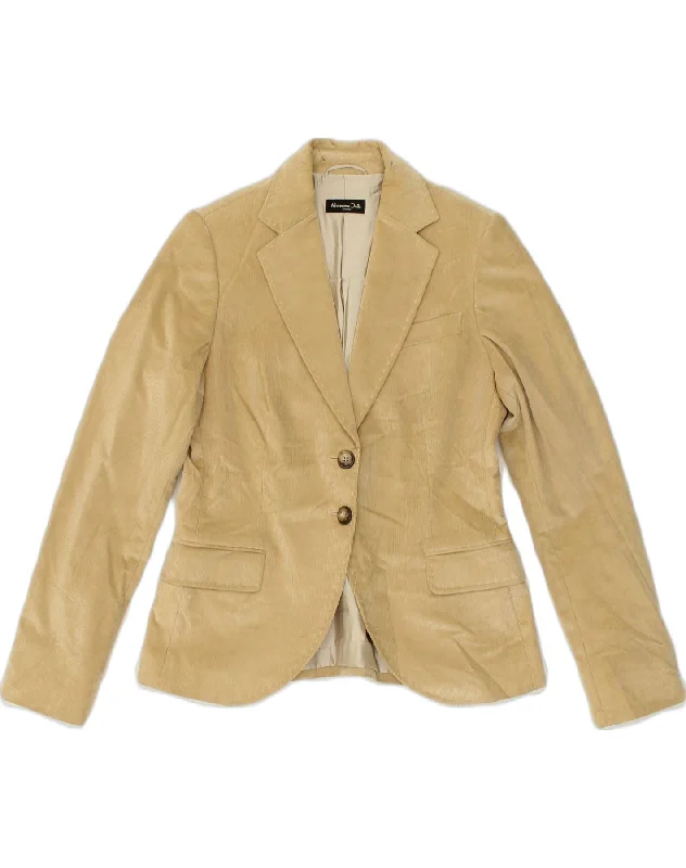 MASSIMO DUTTI Womens 2 Button Blazer Jacket IT 42 Medium Beige Cotton