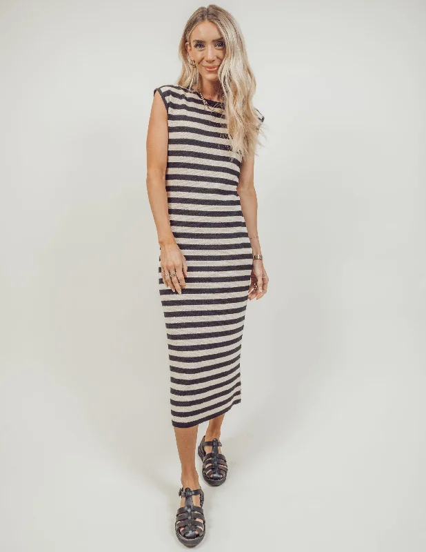 Anna Striped Midi Dress