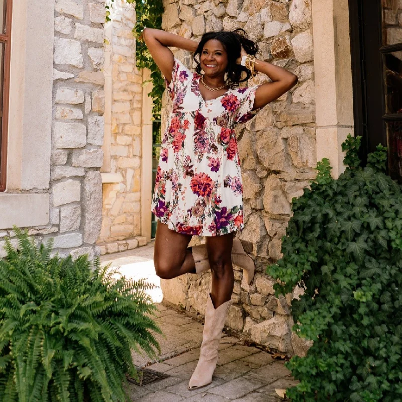 Floral Fields Babydoll Mini Dress