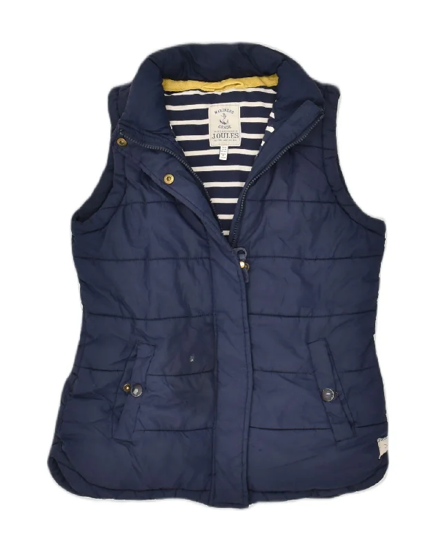 JOULES Womens Padded Gilet UK 8 Small Navy Blue Polyester