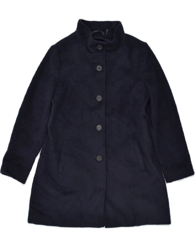 DKNY Womens Overcoat US 14 XL Navy Blue Polyester