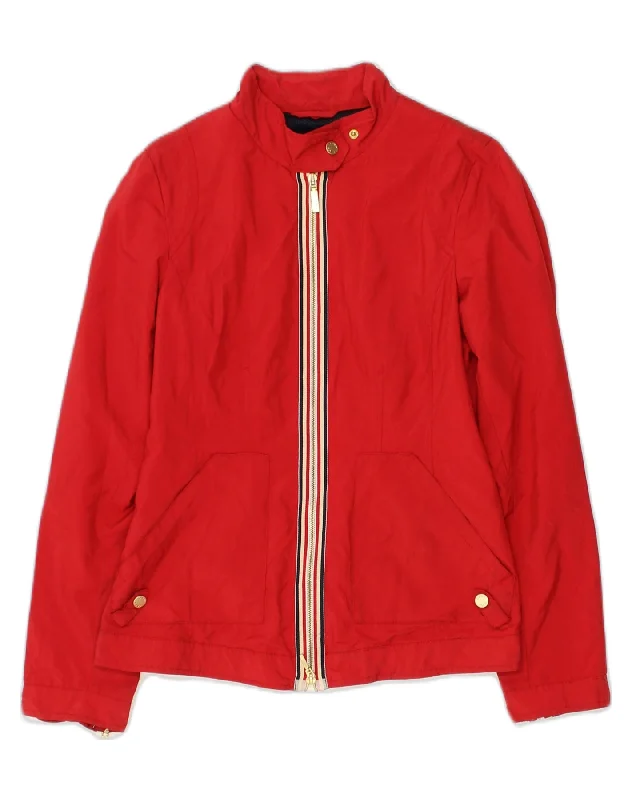 GEOX Womens Bomber Jacket UK 8 Small Red Polyester